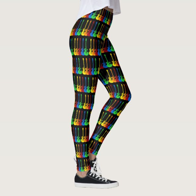 Fem Färgglada Elgitarrer  Leggings (Höger)
