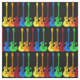 Fem Färgglada Elgitarrer  Tyg