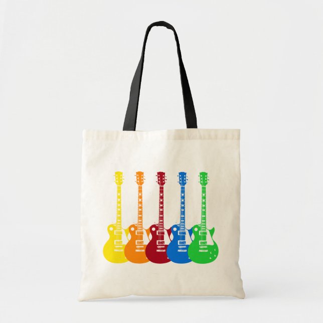 Fem Färgglada Elgitarrer  Tygkasse (Framsidan)
