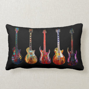 Fem färgglada gitarrer lumbarkudde