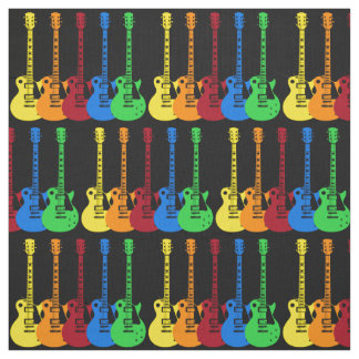 Fem färgstarka elektriska gitarrer  tyg