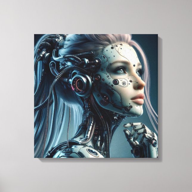 Fem Fatal Cyborg Canvastryck (Framsida)