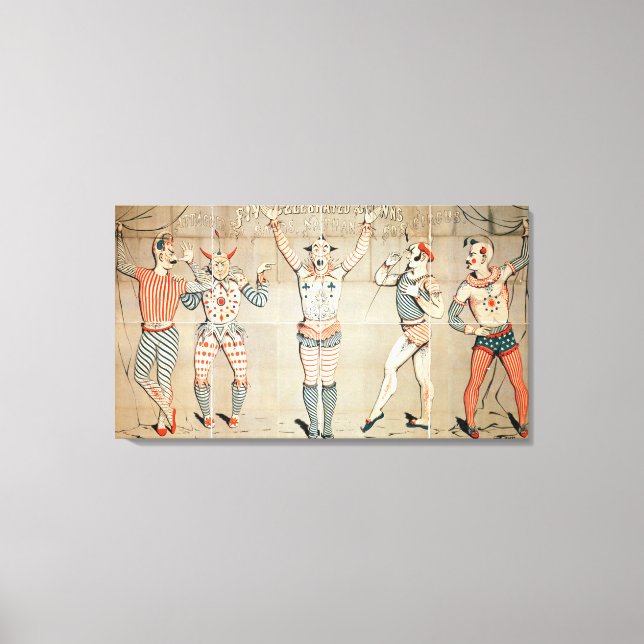 Fem firade kläder fästa vid sand canvastryck (Framsida)