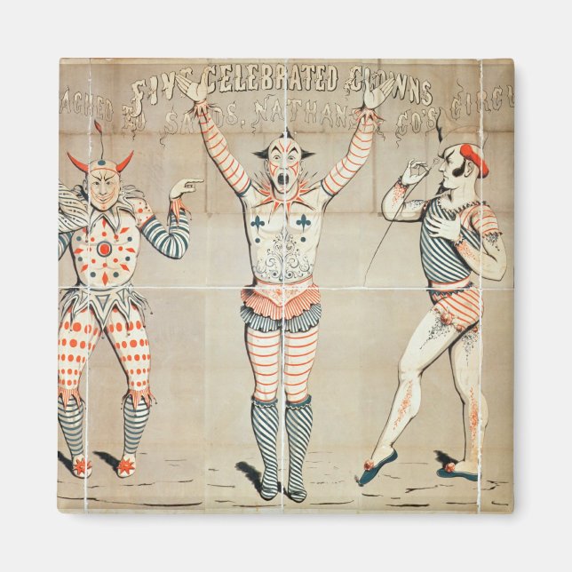 Fem firade kläder fästa vid sand magnet (Framsidan)