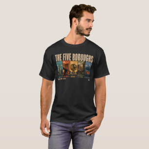 Fem församlingar New York City NYC Illustration Re T Shirt