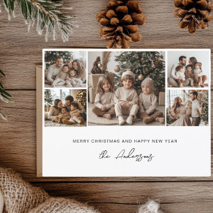 Fem foto God jul och Gott nytt år Vykort