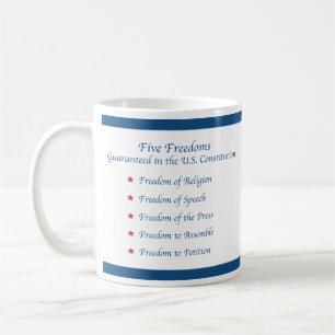 Fem friheter kaffemugg