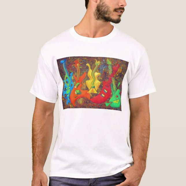 FEM GITARRER TEE SHIRT (Framsida)