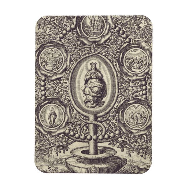 Fem glorifyende mysterier magnet (Vertikal)