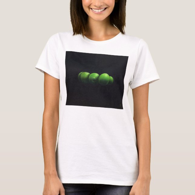 Fem gröna äpplen t shirt (Framsida)