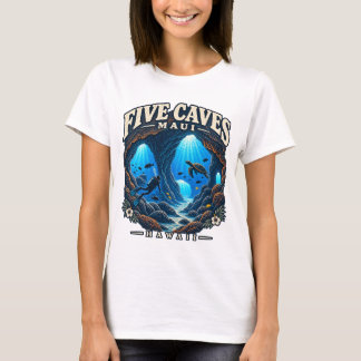Fem grottor Maui Hawaii Scuba dykning Lava grottor T Shirt