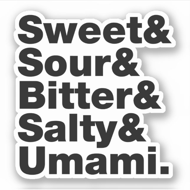 Fem grundläggande smak klistermärken (Framsida)