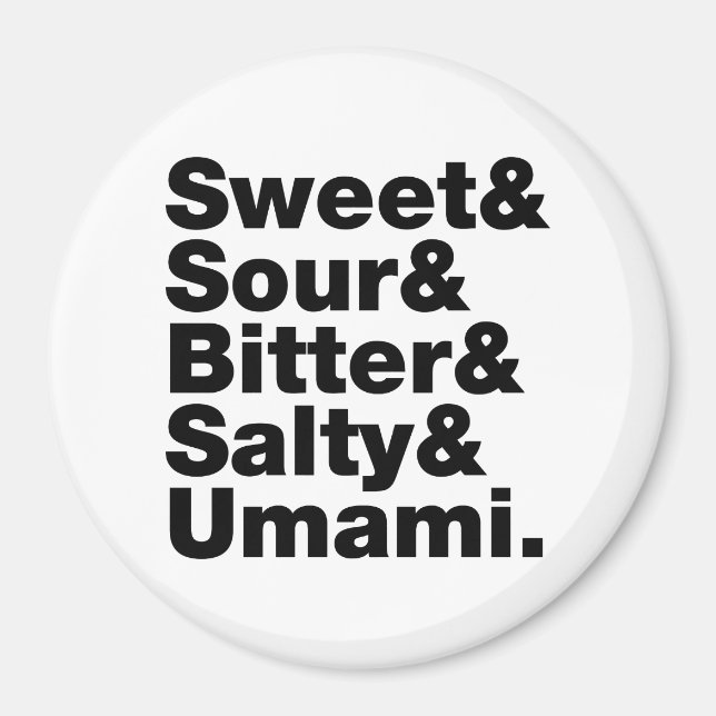 Fem grundläggande smak magnet (Framsidan)