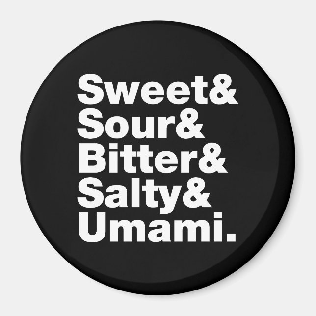 Fem grundläggande smak magnet (Framsidan)