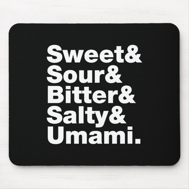 Fem grundläggande smak musmatta (Framsidan)