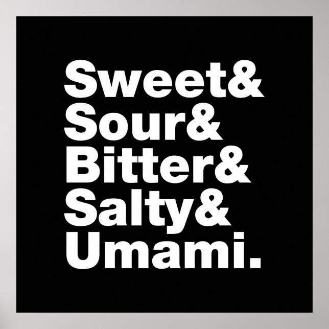 Fem grundläggande smak poster (Framsidan)