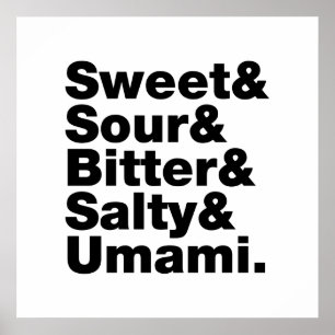 Fem grundläggande smak poster
