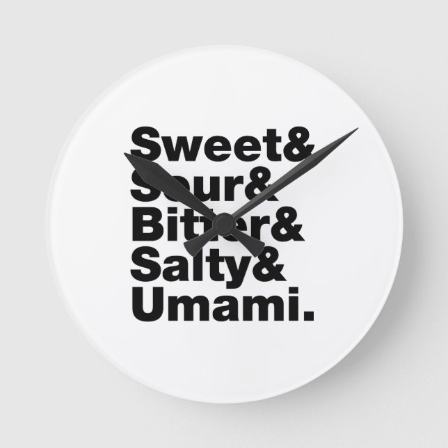 Fem grundläggande smak rund klocka (Framsida)