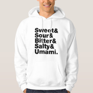 Fem grundläggande smak sweatshirt med luva