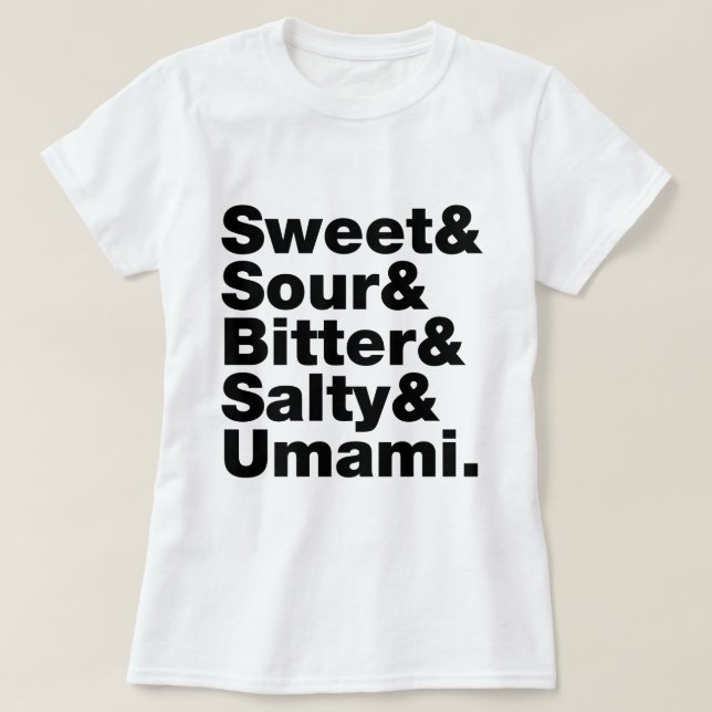 Fem grundläggande smak t shirt (Design framsida)