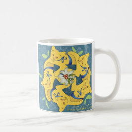 Fem gula katter... Helgdag Kaffemugg