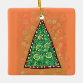 Fem gulden Ringar julprydnad Julgransprydnad Keramik