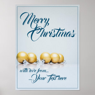 Fem guldjulmas bollar - blått skrivbord poster