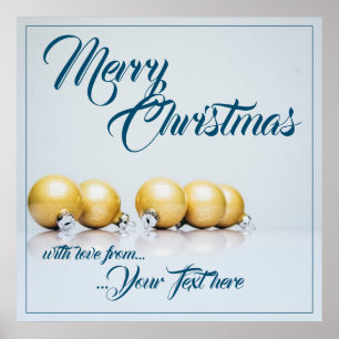 Fem guldjulmas bollar - blått skrivbord poster