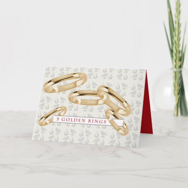 Fem gyllene Ringar-gratulationskort Helgkort (Framsida)