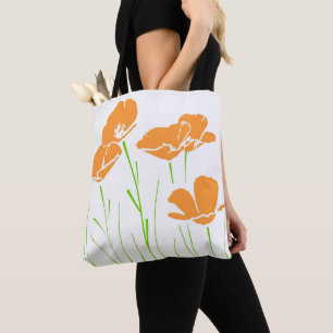 Fem Hand plockade California Poppies Tygkasse