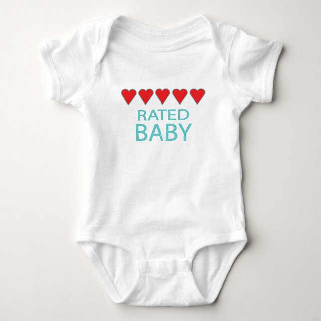 Fem Heart Baby T Shirt (Framsida)