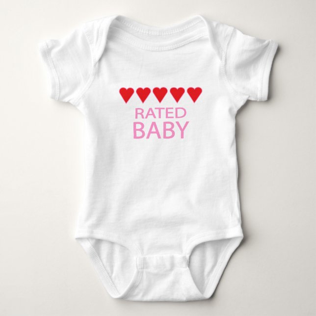 Fem Heart Baby T Shirt (Framsida)
