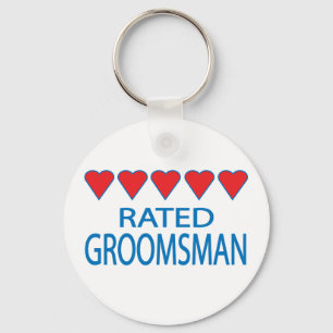 Fem Heart Groomsman Nyckelring