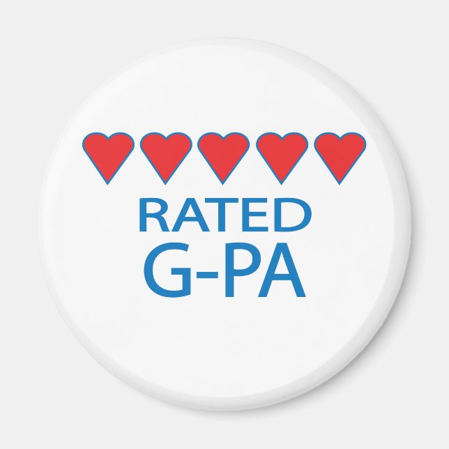 Fem hjärt-G-Pa Magnet (Framsidan)