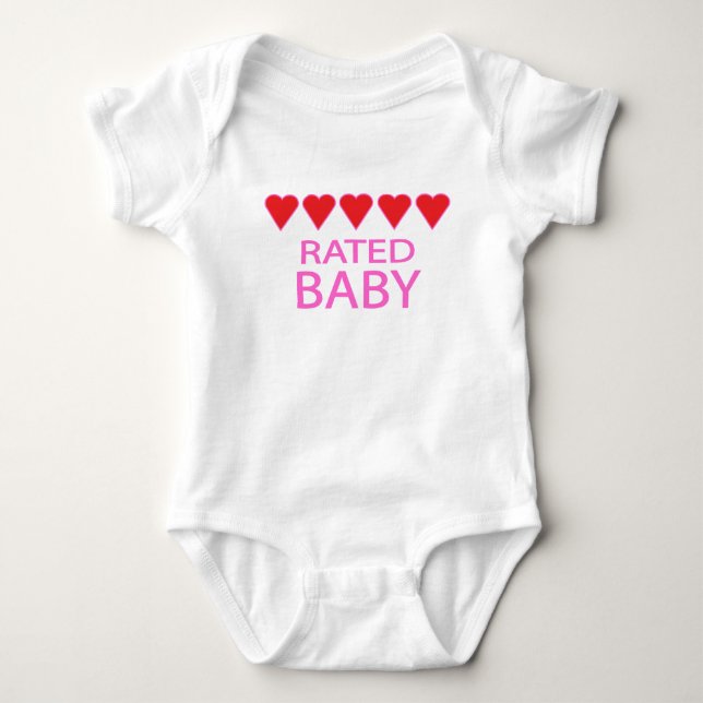 Fem hjärta bebis t shirt (Framsida)
