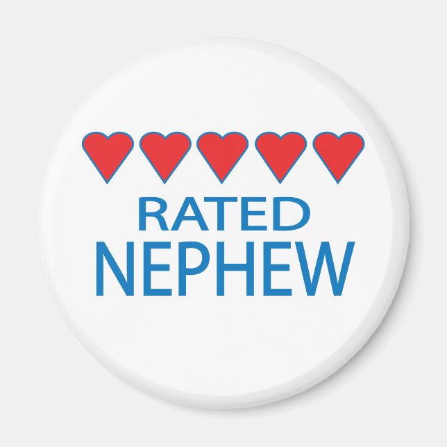 Fem hjärta Nephew Magnet (Framsidan)