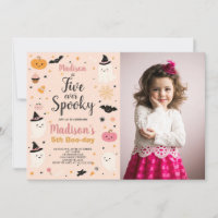 Fem högtalande Kids Halloween Birthday Inbjudan