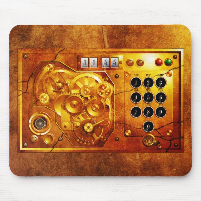 Fem i 12 Steampunk klocka Grunge Musmatta (Framsidan)