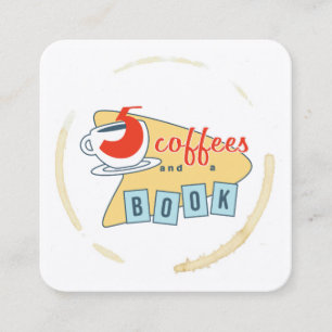 Fem inbjudan-kort för kaffe fyrkantigt visitkort