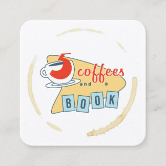 Fem inbjudan-kort för kaffe fyrkantigt visitkort
