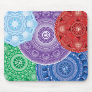 Fem Inslag Mandala Collage Multifärgad Mouse Pad Musmatta