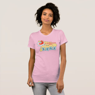 fem kaffe och bokkvinna utslagsplats t shirt