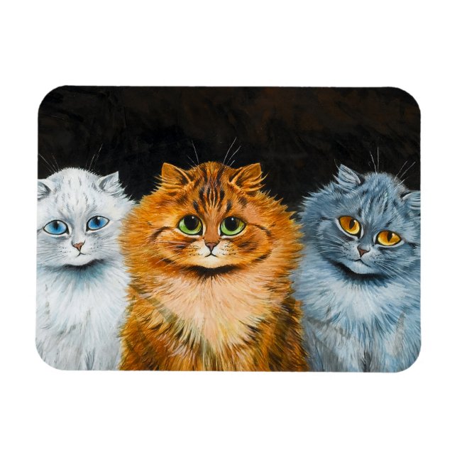 Fem katt av Louis Wain Magnet (Horisontell)