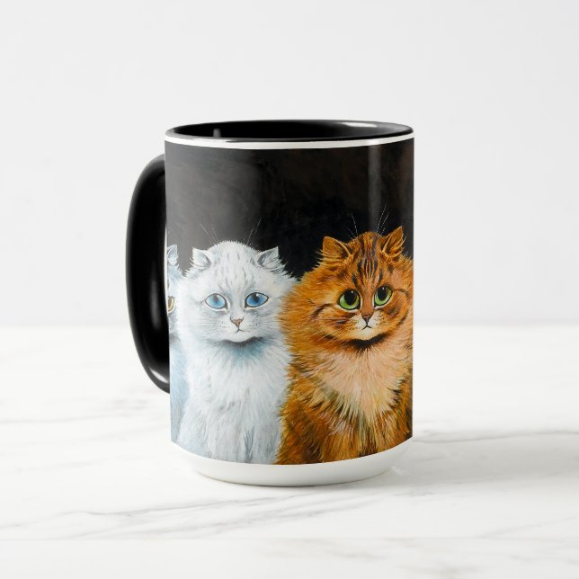 Fem katt av Louis Wain Mugg (Framsida vänster)