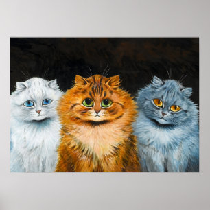 Fem katt av Louis Wain Poster
