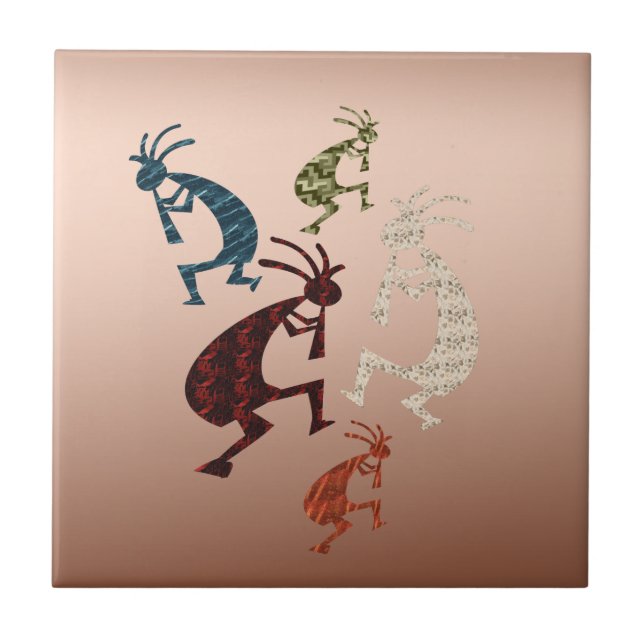 Fem Kokopelli Kakelplatta (Framsidan)