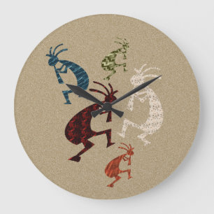 Fem Kokopelli Stor Klocka