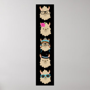 Fem Llamas Funny Poster
