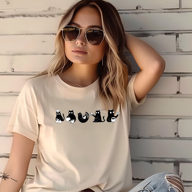 Fem lustiga humörkatter t shirt (Skapare uppladdad)