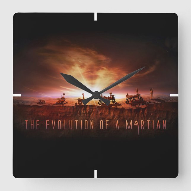 Fem lyckade Mars-återställningar Fyrkantig Klocka (Framsida)